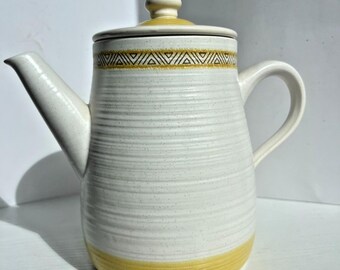 Tapa de cafetera Franciscan Hacienda, cerámica amarilla vintage, fabricada en EE. UU., estilo retro, en excelente estado.