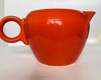 Vintage Fiesta Red Iced Tea Pitcher 5" Ring Handle HLC USA Fiestaware MCM