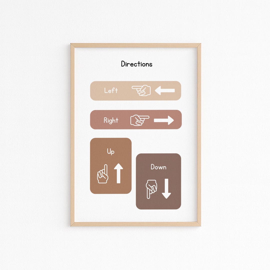Directions Arrows Poster for Kids (left Right up Down), Classroom ...