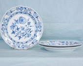 Meissen Germany Blue Onion Luncheon Plates