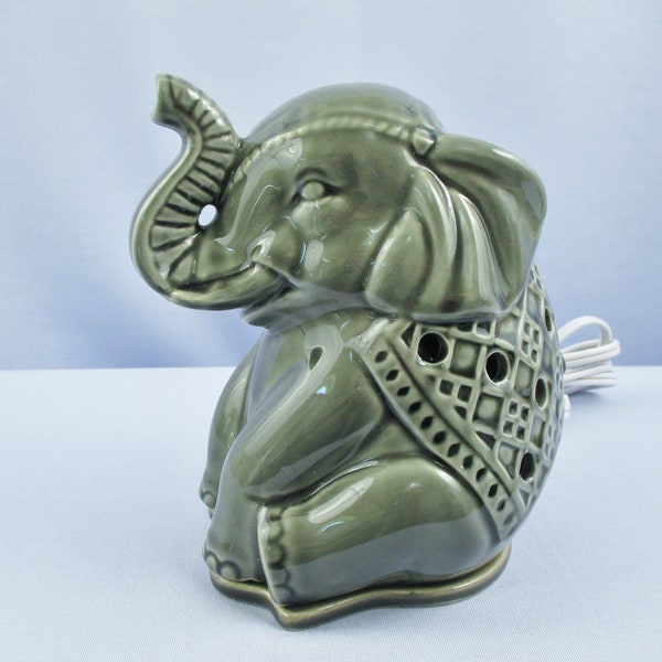 Ceramic Gray Elephant Perfume Lamp