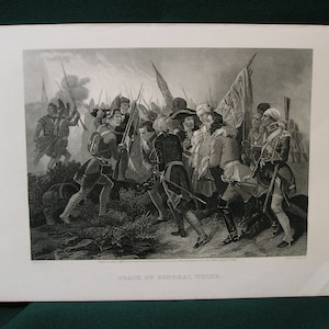 Vintage &quot;Death of General Wolfe&quot; Engraving/Etching 1800&#39;s