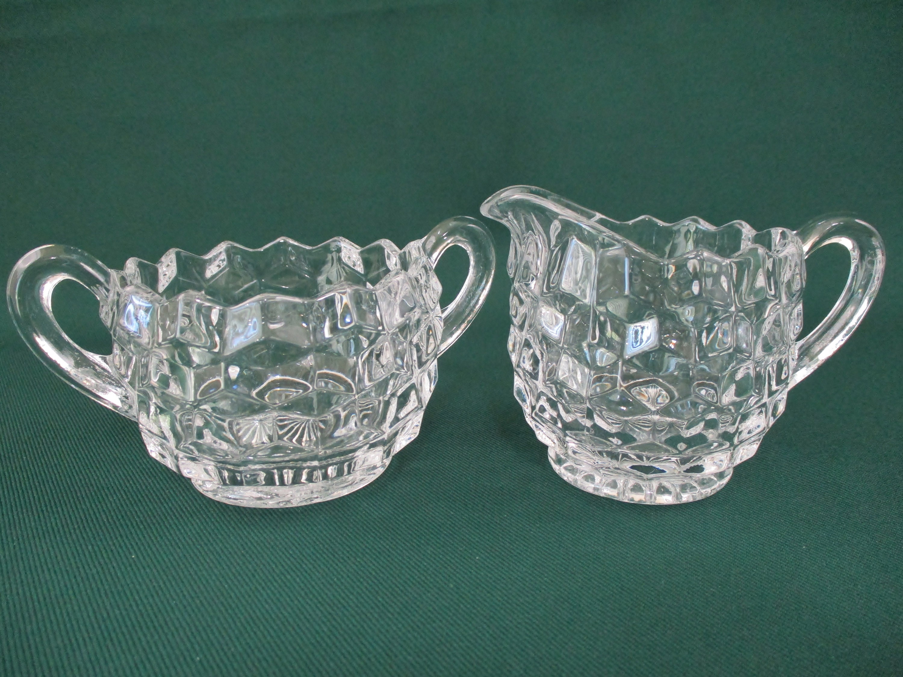 Vintage Fostoria Canadian Frosted Coin Clear Glass Creamer