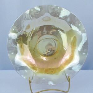 Jeanette Glass Iris & Herringbone Marigold Large Wavy Console Bowl