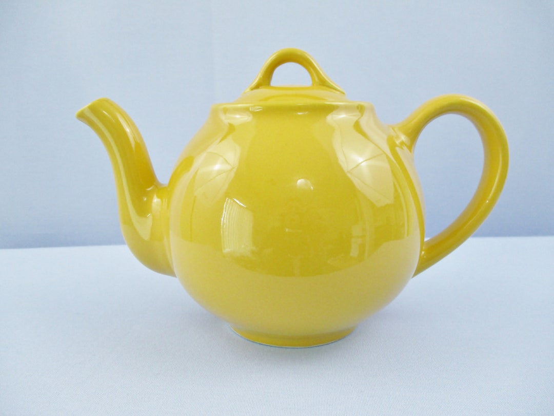 Vintage Lipton Tea Pot Traditional Yellow Color Etsy