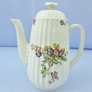 Copeland Spode Coffee Pot Wicker Lane Pattern