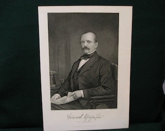 Vintage "Count Von Bismarck" Engraving/Etching 1800's