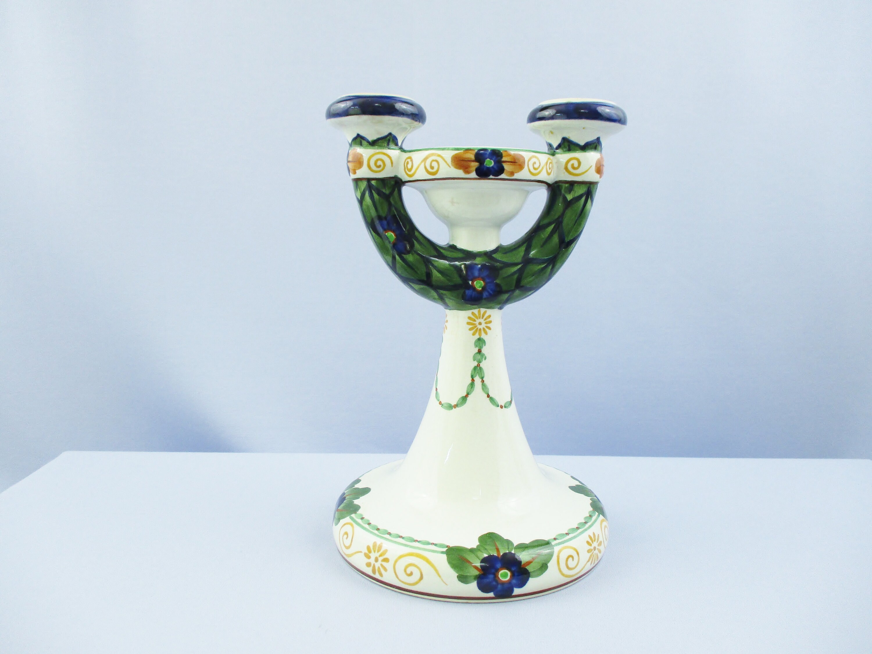 Royal Copenhagen Denmark Large Double Head Candle Stick Holder