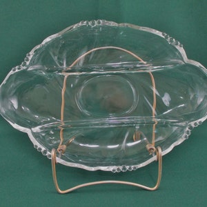 Vintage Heisey Clear Glass Triple Divided Relish Tray