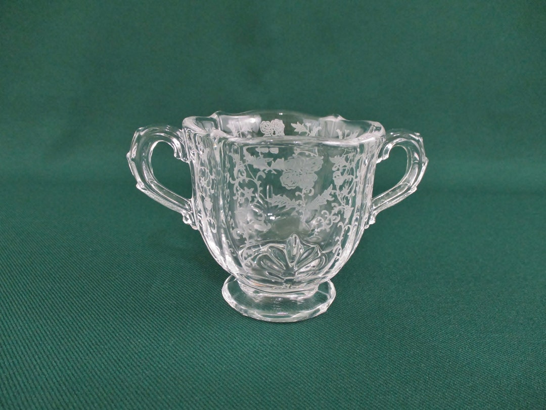 Fostoria Glass Baroque Sugar Etched in the Shirley Pattern Etsy