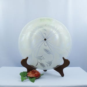 Lovely Vintage Glass Ceiling Light Shade Opaque Floral Display