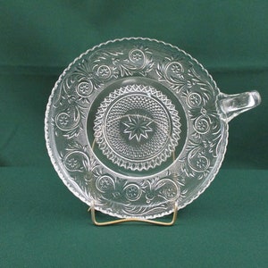 Vintage Handled Tid Bit Tray Sandwich Tray Clear Glass