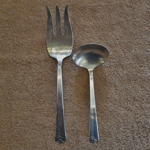 Holmes & Edwards Silver Plate Flat Ware Fork and Ladle