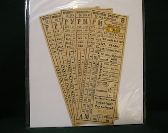 Railroad Tickets (5) &quot;Municipal Railway of San Francisco&quot; 054297-5