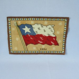 Antique Tobacco Felt Flag of Chili