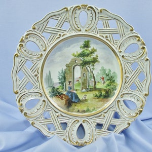 Vintage Italian Hand Painted Large Display Plate Wall Art