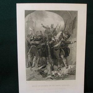 Vintage &quot;Relief of Lucknow by Sir Henry Havelock&quot; Engraving/Etching 1800&#39;s