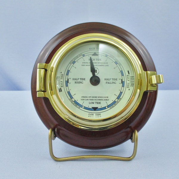 Bey-Berk International Tide Monitoring Gauge Mahogany Wood Brass Case Portal Design