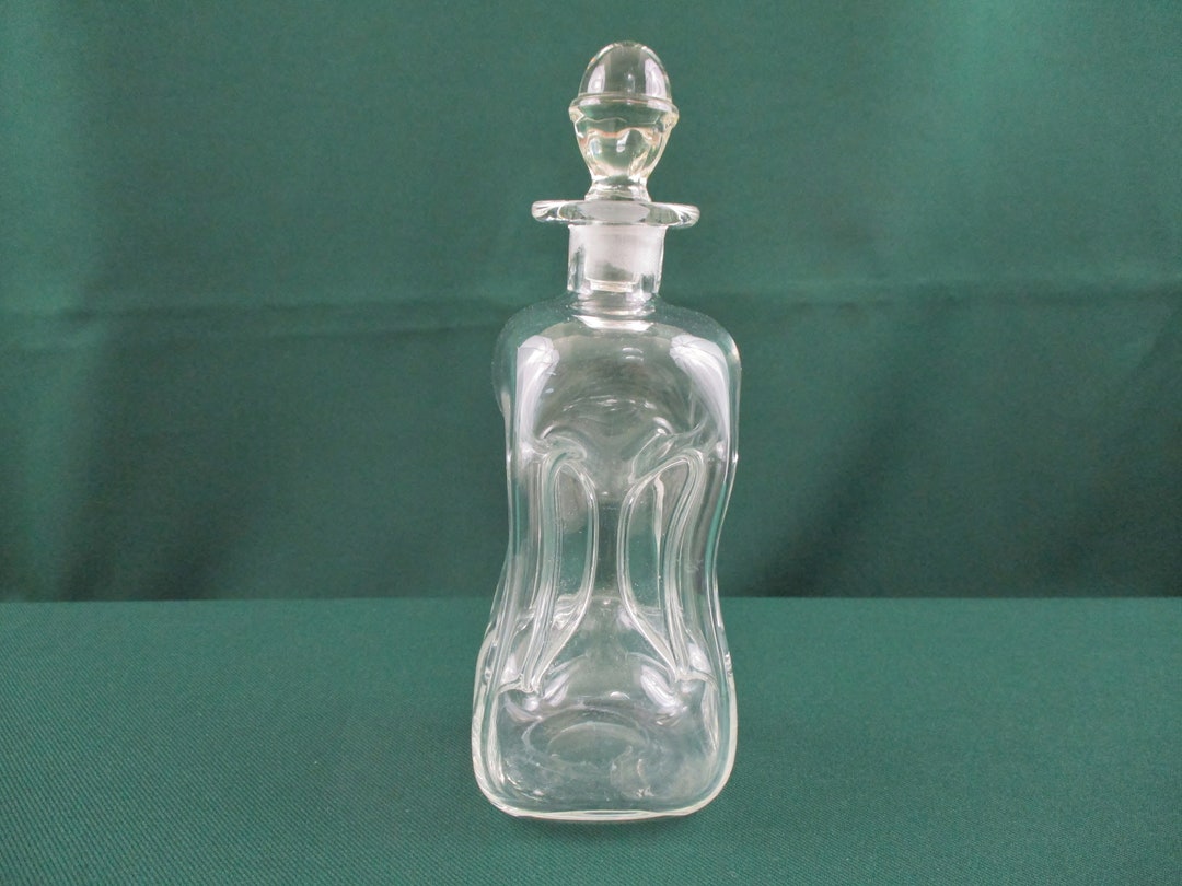Vintage Small Clear Glass Pinch Bottle Etsy