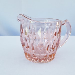 Jeannette Glass Windsor Pink Creamer