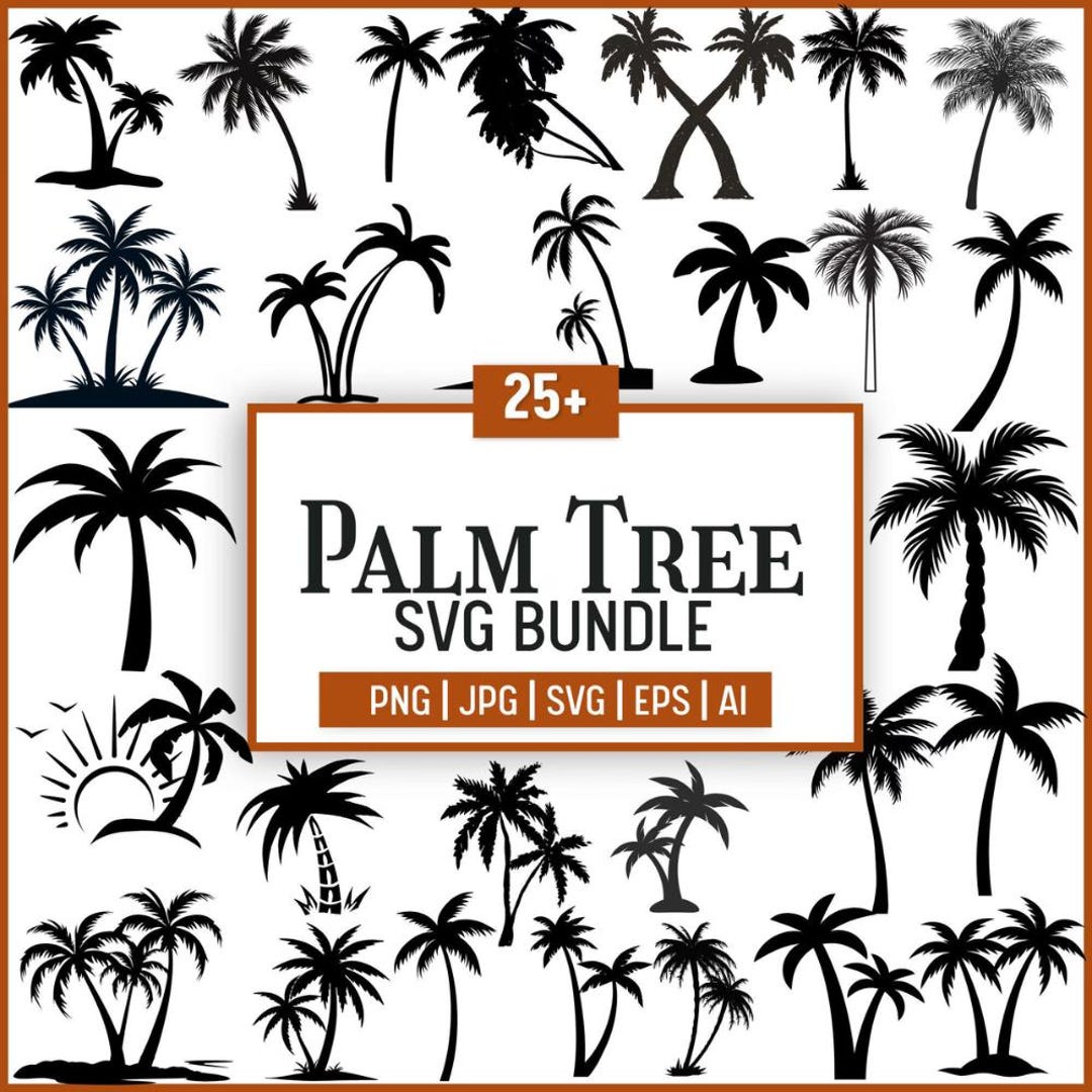 Palm Tree SVG Bundle: Tropical Beach Clipart (digital Download) - Etsy