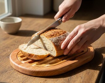 Tabla de cortar de madera hecha a mano