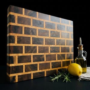 Walnut Maple Butcher Block Cutting Board, End Grain Checkered Design, Natural & Eco-Friendly