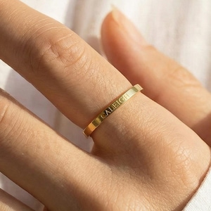 Custom Engraved Name Band Ring • Maiden Name • Angegement • Wedding • Mother’s Day Gift for Mom