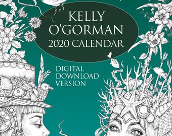 Digital Download Version Colouring Calendar 2020 by Kelly O'gorman - Etsy