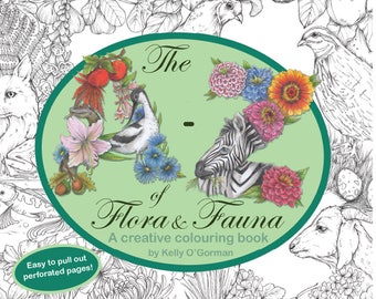 PDF Instant Download -  A-Z of Flora and Fauna - A creative colouring book by Kelly O'Gorman