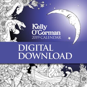 Kelly O&#39;Gorman 2019 Calendar Digital Download, contains images & dates for you to print