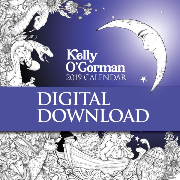 Kelly O'Gorman Kalender 2019 digitaler Download, enthält Bilder und Daten zum Drucken