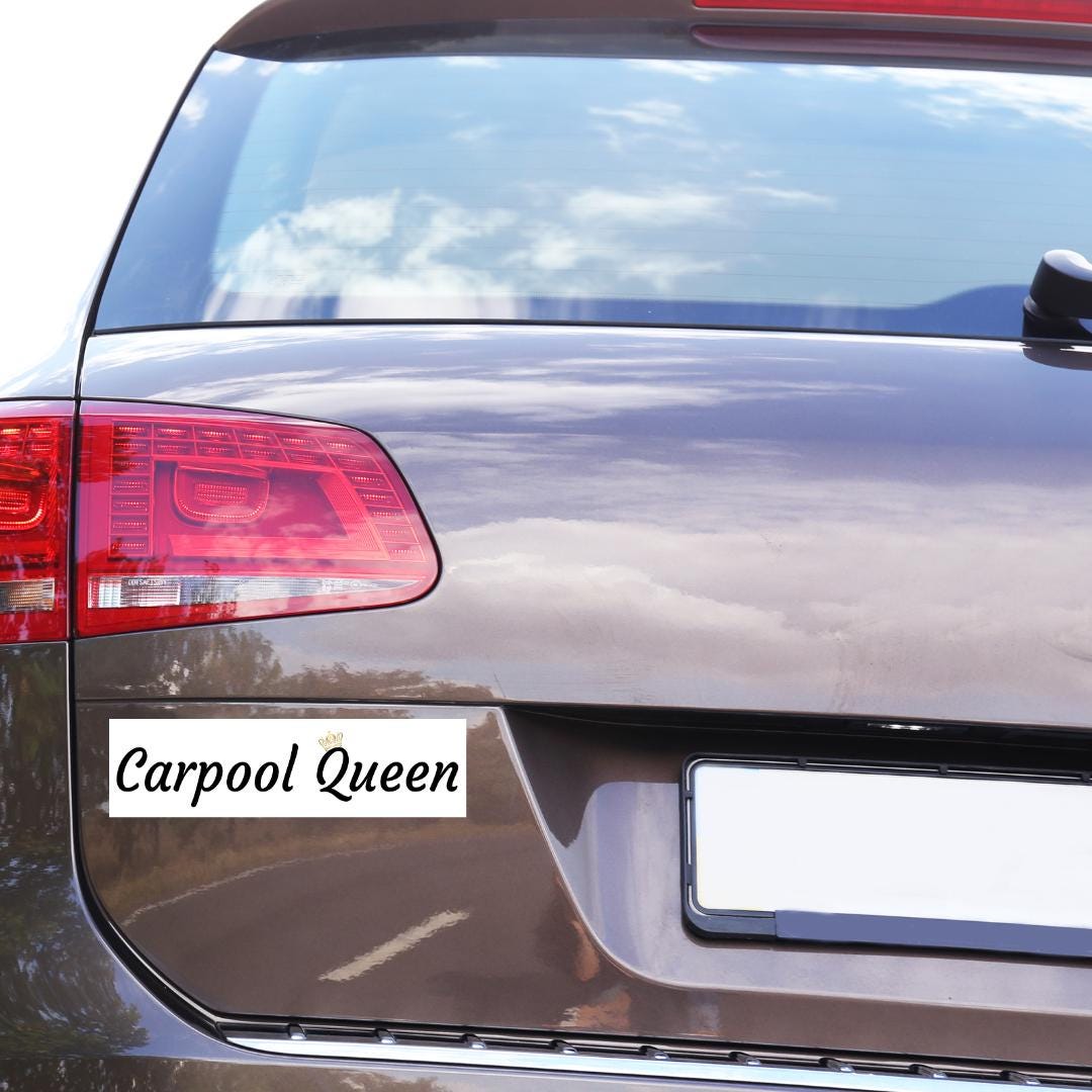 Custom Funny Bumper Sticker Carpool Queen Car Decal Car Accessories for ...