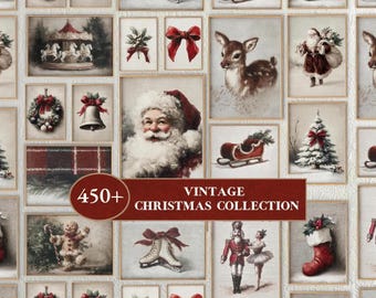 Oltre 200 set di decorazioni murali vintage per Natale e vacanze invernali, stampabili e di grande impatto.