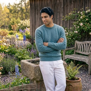 Men's Saddle Shoulder Sweater Knitting Pattern, Top-Down Seamless Pullover Design, Classic Knit Pattern PDF, Sizes XS to 4XL