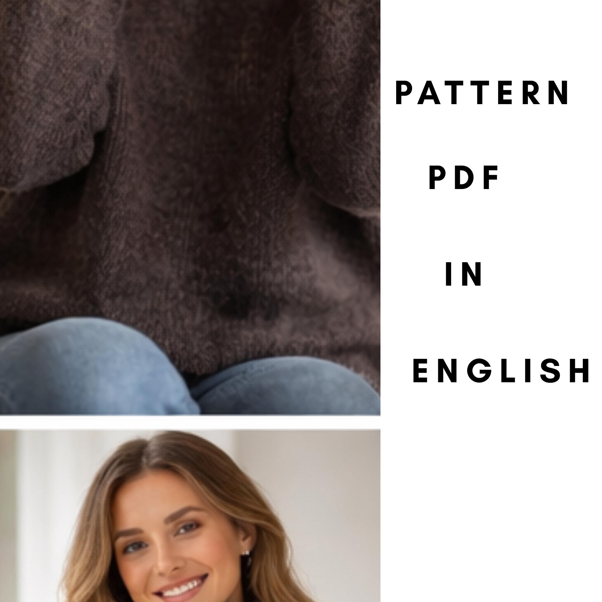 Knitting Pattern PDF – Oversized Raglan Turtleneck Sweater | Top Down ...