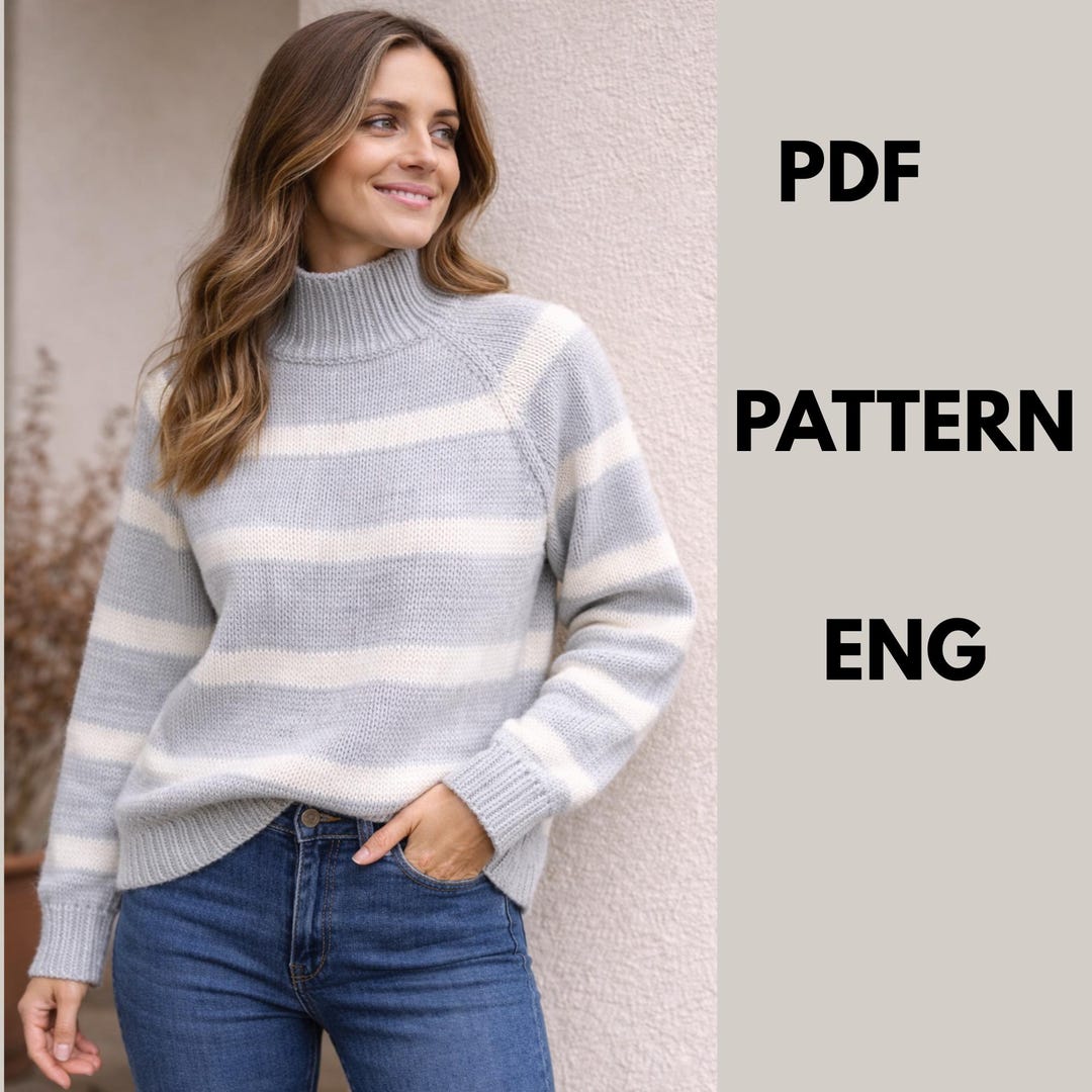 Easy Raglan Sweater Knitting Pattern PDF – Beginner Friendly, Step by ...