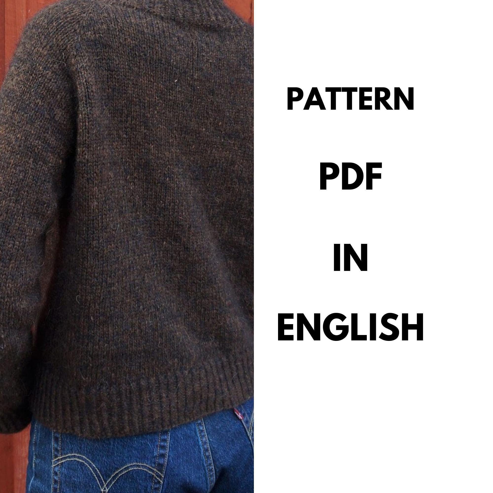 Knitting Pattern PDF – Oversized Raglan Turtleneck Sweater | Top Down ...
