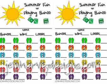 Summer Bunco Score Cards