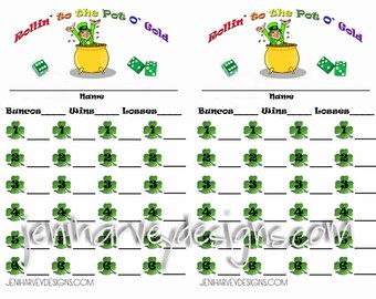 St. Patrick&#39;s Day Bunco Score Sheet