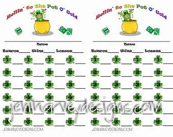 St. Patrick's Day Bunco Score Sheet