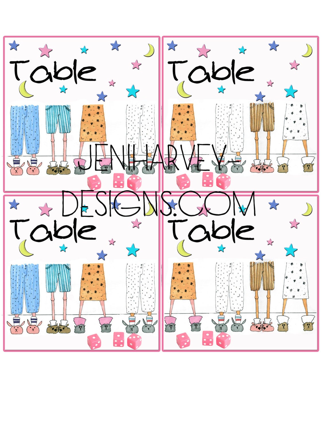 Pajama Party Bunco Complete Set - Etsy