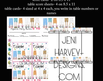 Pajama Party Bunco Complete Set