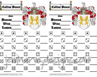 Family Crest Bunco Score Card