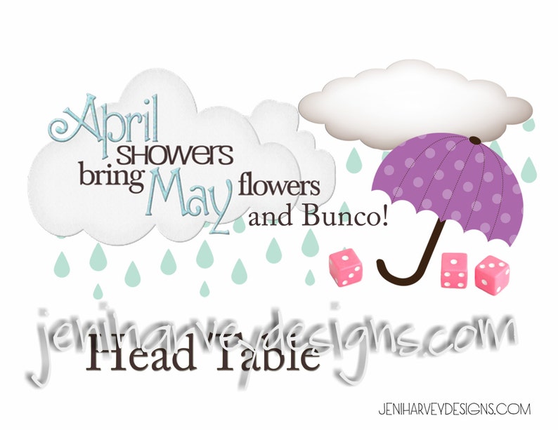 April Showers Bunco Complete Score Set - Etsy