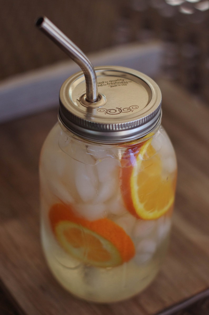 Large Mason Jar Cup Or Mug With Stainless Steel Smoothie Straw Etsy