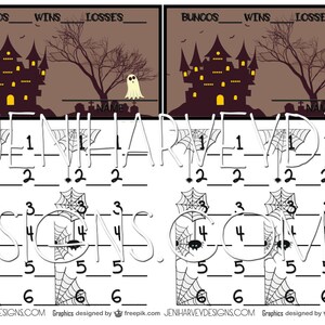 Halloween Town Bunco Score Cards