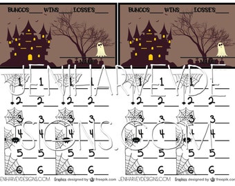 Halloween Town Bunco Score Cards