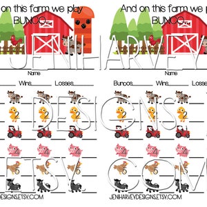 Farm Bunco Score Card