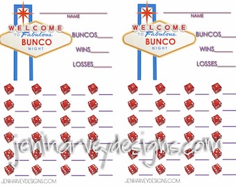 Vegas Bunco Night Score Card